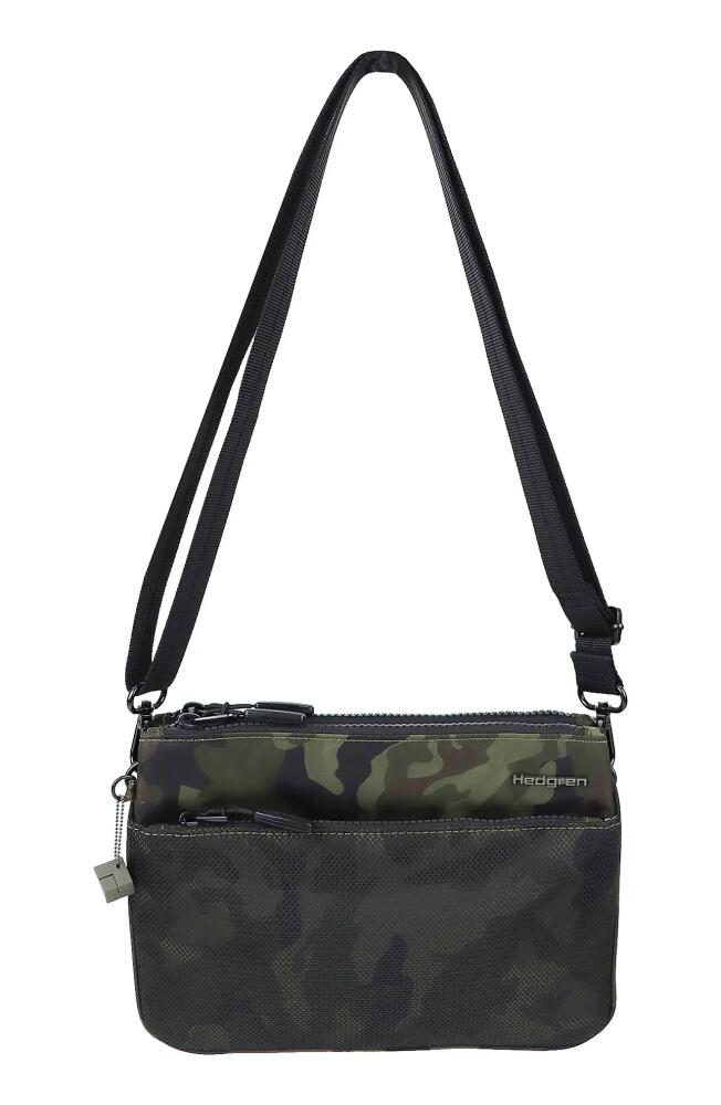 Hedgren Peak Recycled Polyester Crossbody Bag in Olive Camo Cover