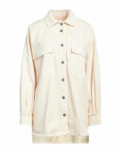 Solotre Woman Denim shirt Ivory Cotton Cover