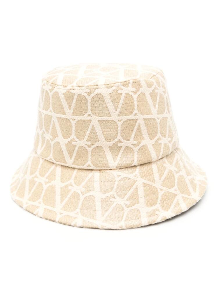 Valentino Garavani Toile Iconographe raffia bucket hat - Neutrals Cover