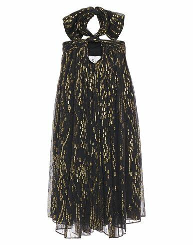 Ba & sh Woman Midi dress Black Silk, Metallic fiber Cover