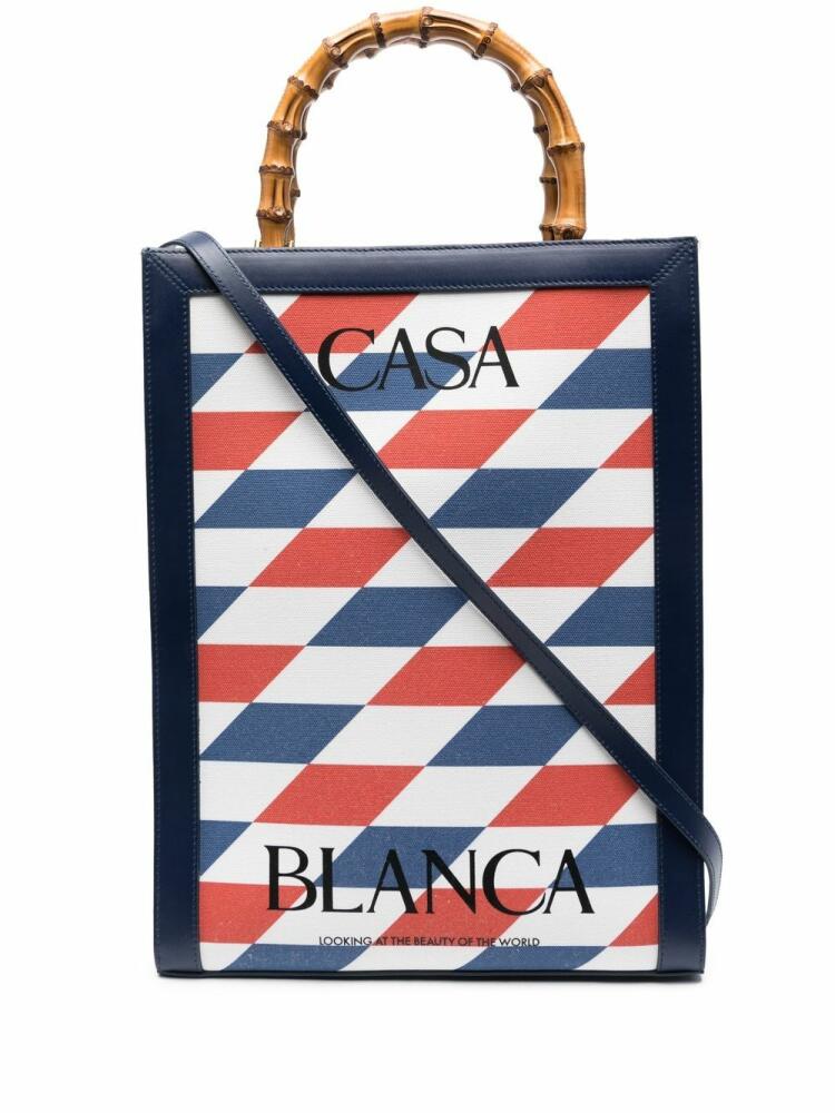 Casablanca logo-print tote bag - White Cover