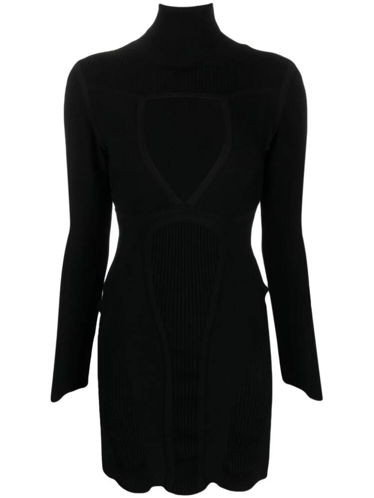 ALESSANDRO VIGILANTE roll-neck cut-out minidress - Black Cover