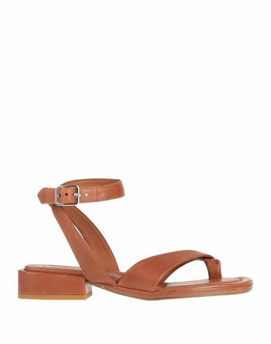 Lemaré Woman Thong sandal Brown Soft Leather Cover