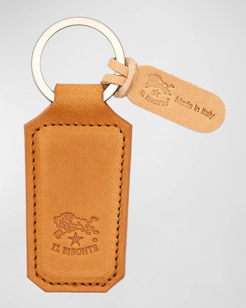 Il Bisonte Men's Oriuolo Stamped Logo Leather Keychain Cover