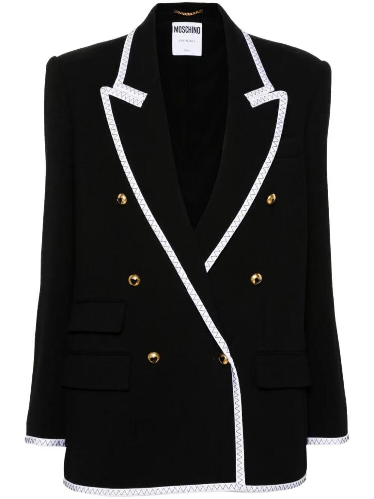 Moschino contrasting-trim double-breasted blazer - Black Cover