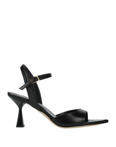 Giampaolo Viozzi Woman Sandals Black Leather Cover