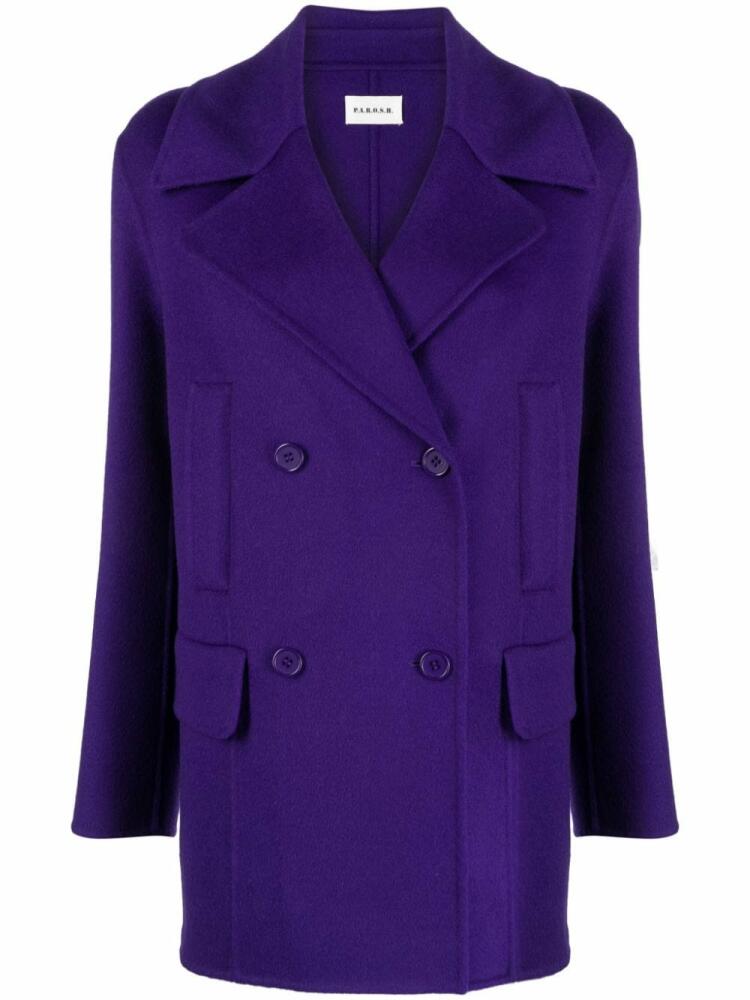 P.A.R.O.S.H. double-breasted wool coat - Purple Cover