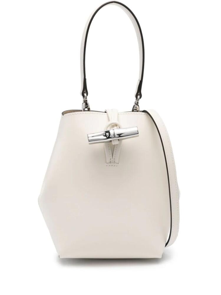 Longchamp mini Le Roseau bucket bag - White Cover