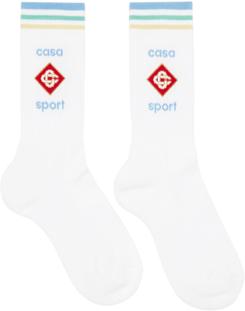 Casablanca White Pastel Casa Sport Socks Cover