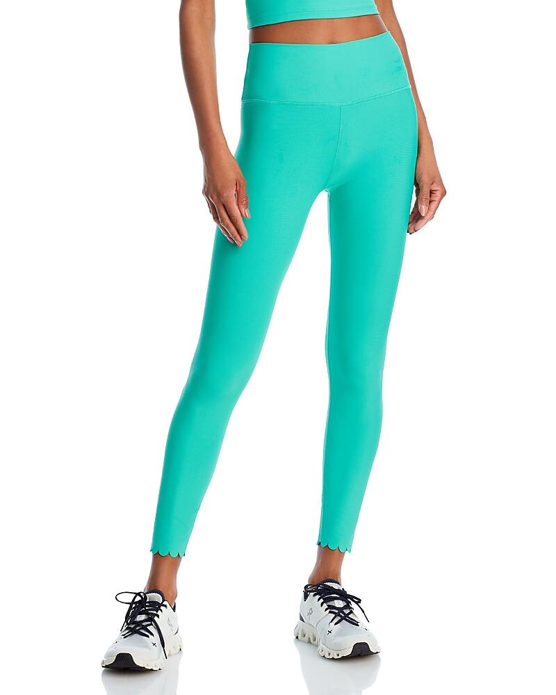 Aqua Scalloped Hem Leggings - Exclusive Cover