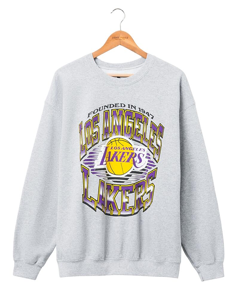 Junk Food Clothing Lakers Chrome Lines Crew Fleece Sweatshirt Cover