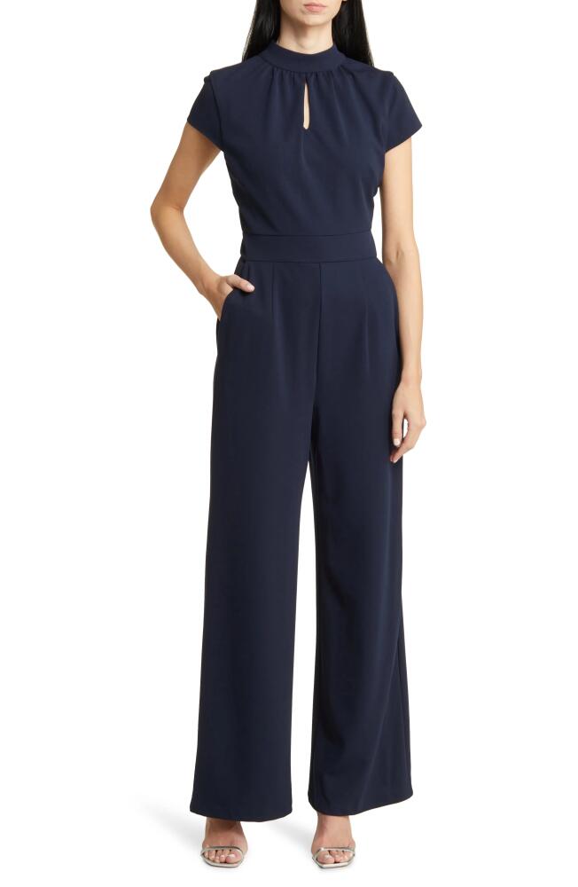 Tahari ASL Keyhole Crepe Jumpsuit in New Navy Cover