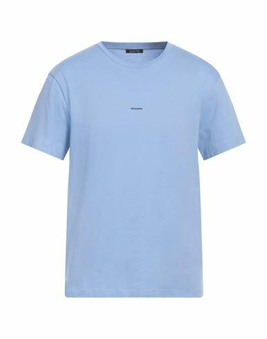 Patrizia Pepe Man T-shirt Light blue Cotton Cover