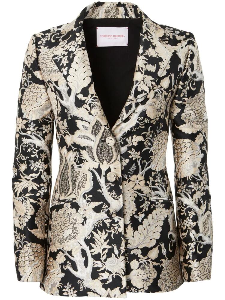 Carolina Herrera jacquard single-breasted blazer - Neutrals Cover