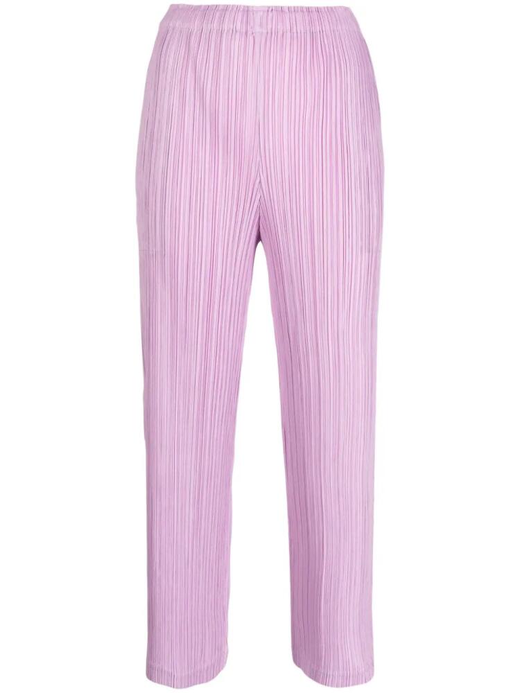 Pleats Please Issey Miyake pleated cropped trousers - Purple Cover