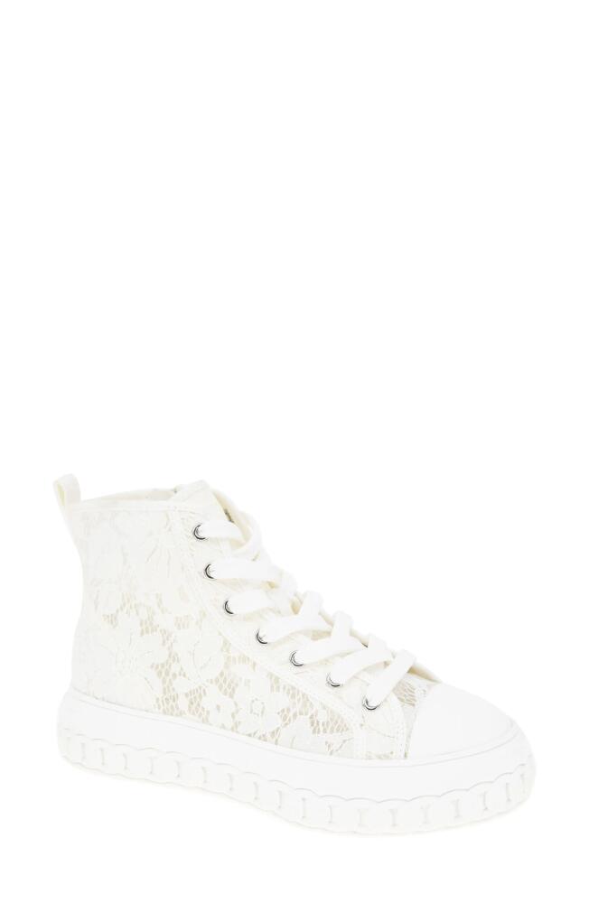 bcbg Renda High Top Platform Sneaker in White-White Lace Cover