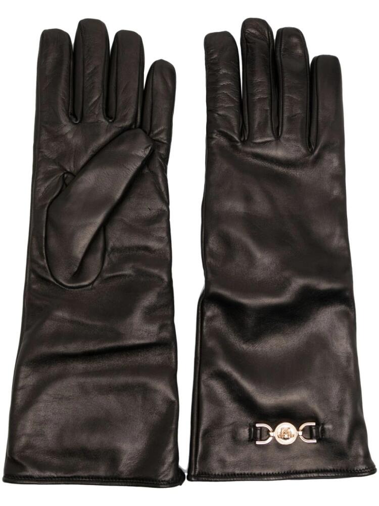 Versace Medusa '95 leather gloves - Metallic Cover