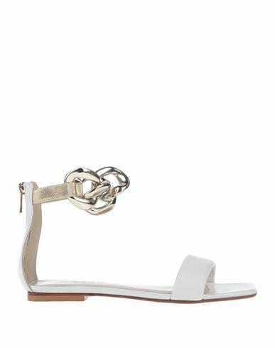 Janet & Janet Woman Sandals White Soft Leather, Textile fibers Cover