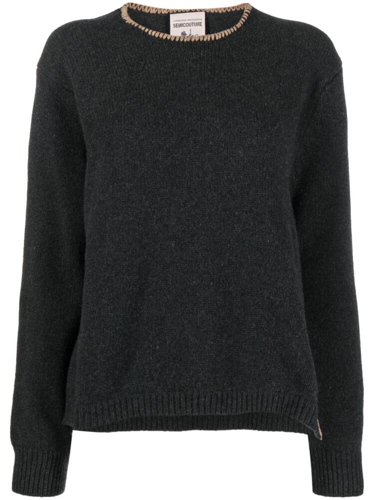 Semicouture contrast-stitching knitted jumper - Grey Cover