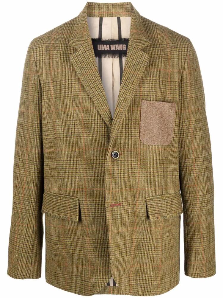 Uma Wang checked wool blazer - Yellow Cover