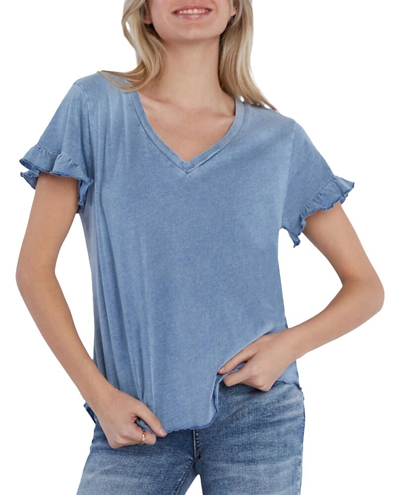 Billy T Ruffled V Neck Tee Cover