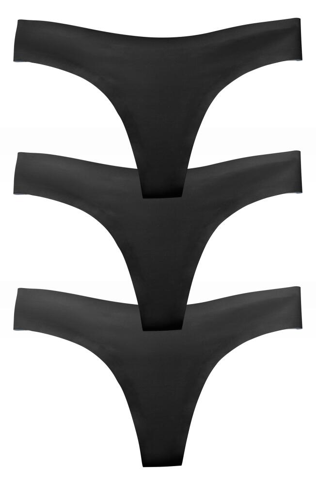 EBY Assorted 3-Pack Thongs in Black Cover