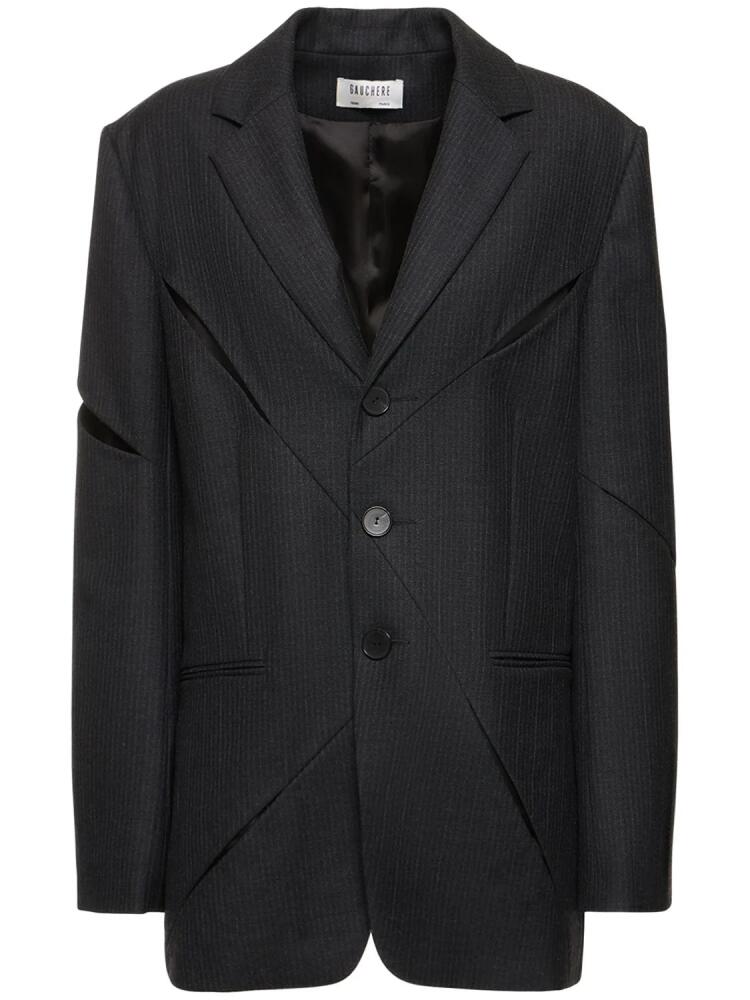 GAUCHERE Single Breast Pinstripe Wool Jacket Cover