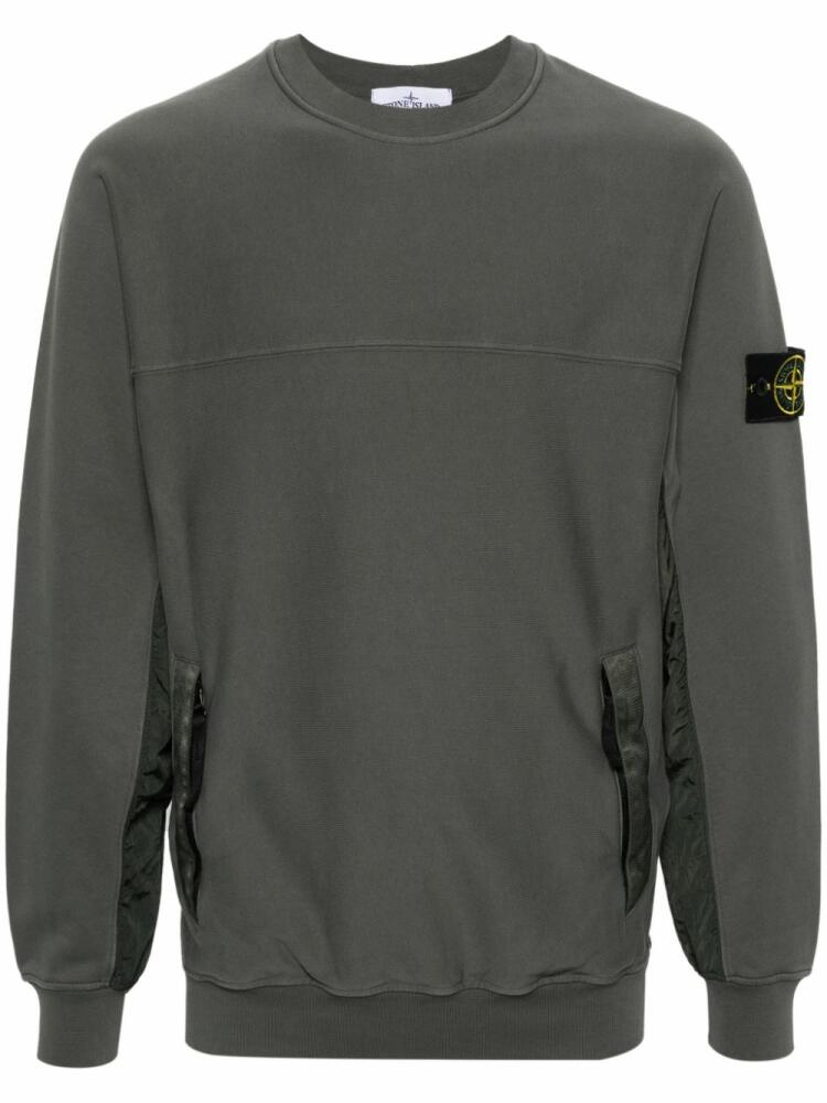 Stone Island panelled crew-neck sweatshirt - Green Cover