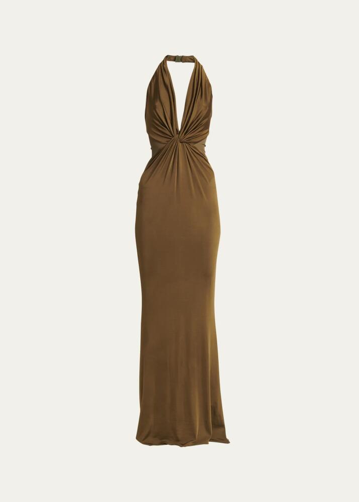 TOM FORD Ruched Detail Halter Gown Cover