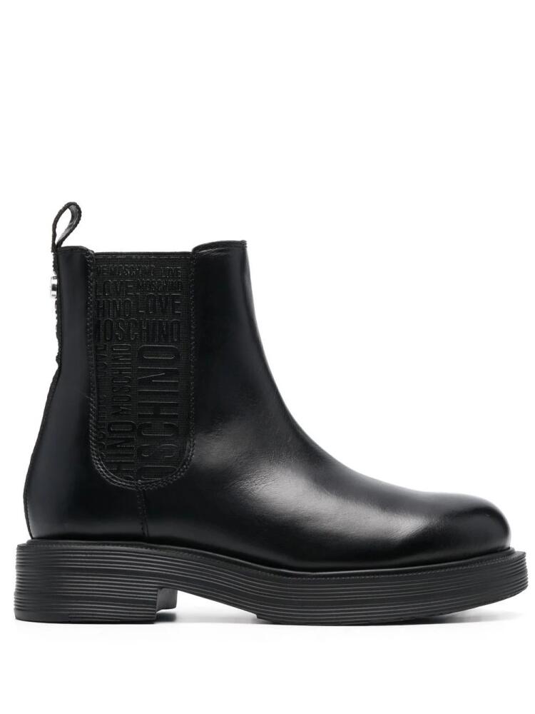 Love Moschino 40mm logo-tape Chelsea boots - Black Cover