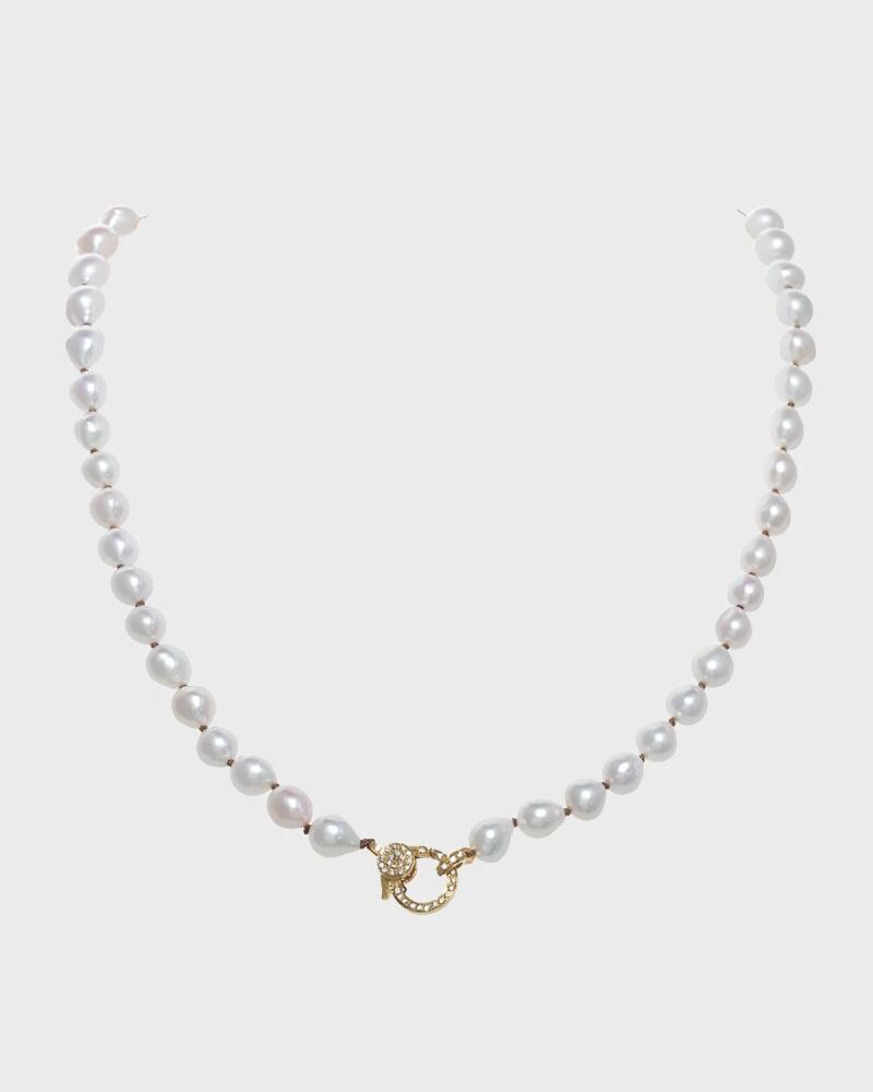 Margo Morrison Petite Baroque Pearl Necklace with Vermeil Diamond Clasp, 7-8 mm 18"L Cover