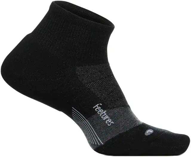 Feetures Merino 10 Cushion Quarter (Charcoal 1) Crew Cut Socks Shoes Cover