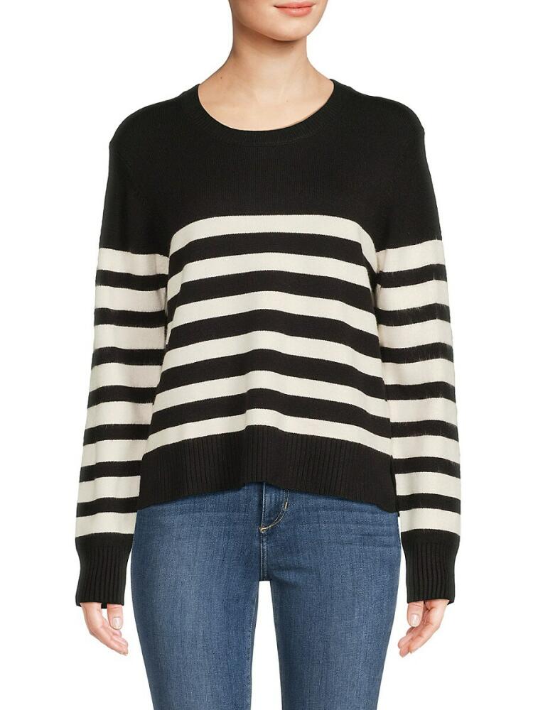 Design 365 Women's Striped Sweater - Black White Cover