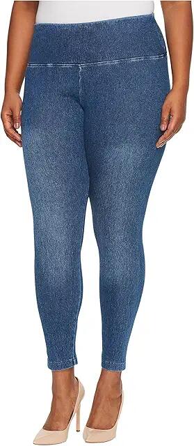 Lysse Plus Size Denim Leggings (Mid Wash) Women's Casual Pants Cover