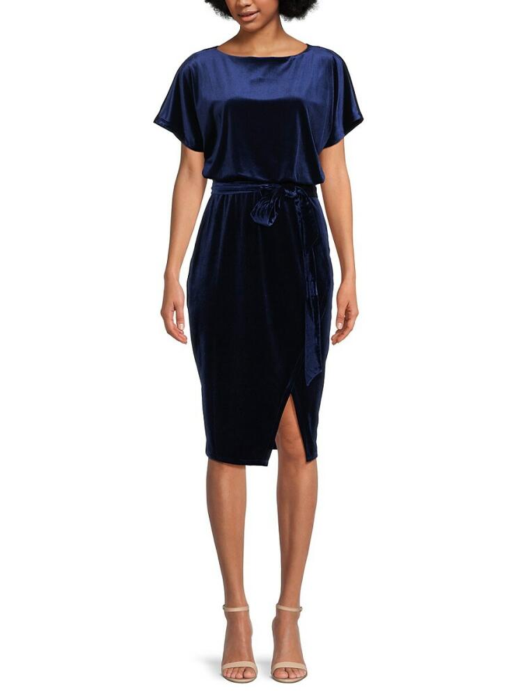 Kensie Women's Velvet Sheath Dress - Navy Cover