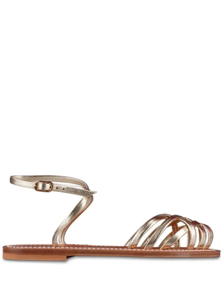 K. Jacques Demetria metallic leather sandals - Gold Cover