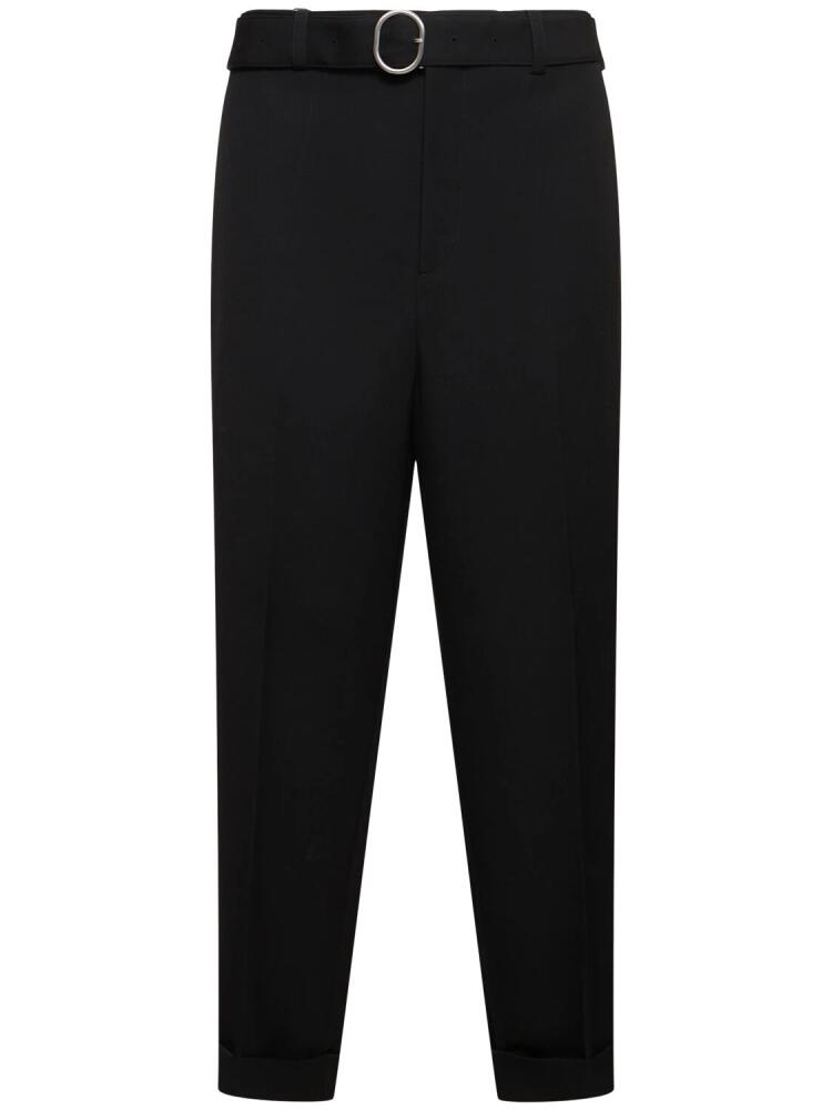 JIL SANDER Relaxed Fit Wool Gabardine Cropped Pants Cover