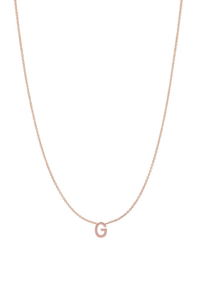 BYCHARI Initial Pendant Necklace in 14K Rose Gold-G Cover