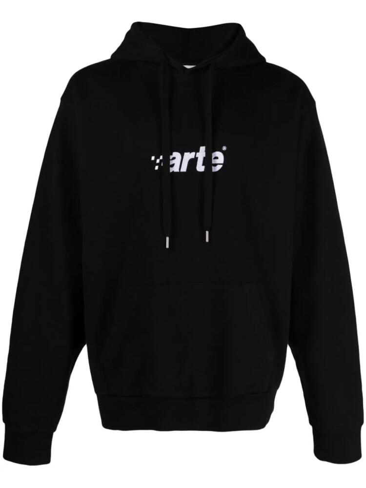 ARTE Harmon logo-embroidered cotton hoodie - Black Cover