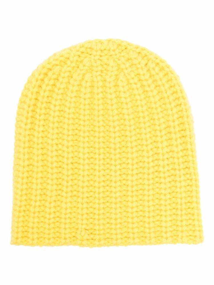 Liska chunky-knit cashmere beanie - Yellow Cover