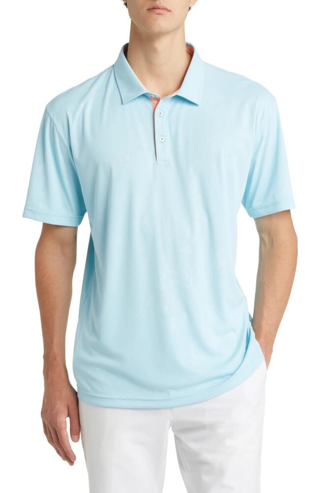 Swannies Finn Koi Print Golf Polo in Aquamarine Cover