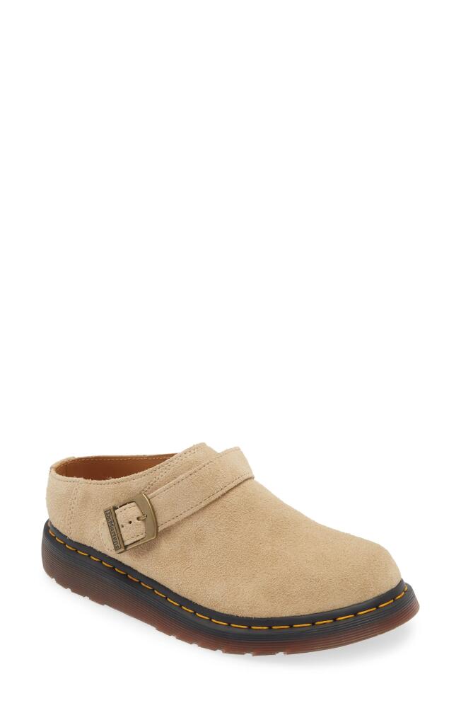 Dr. Martens Isham Slingback Clog in Parchment Desert Oasis Suede Cover