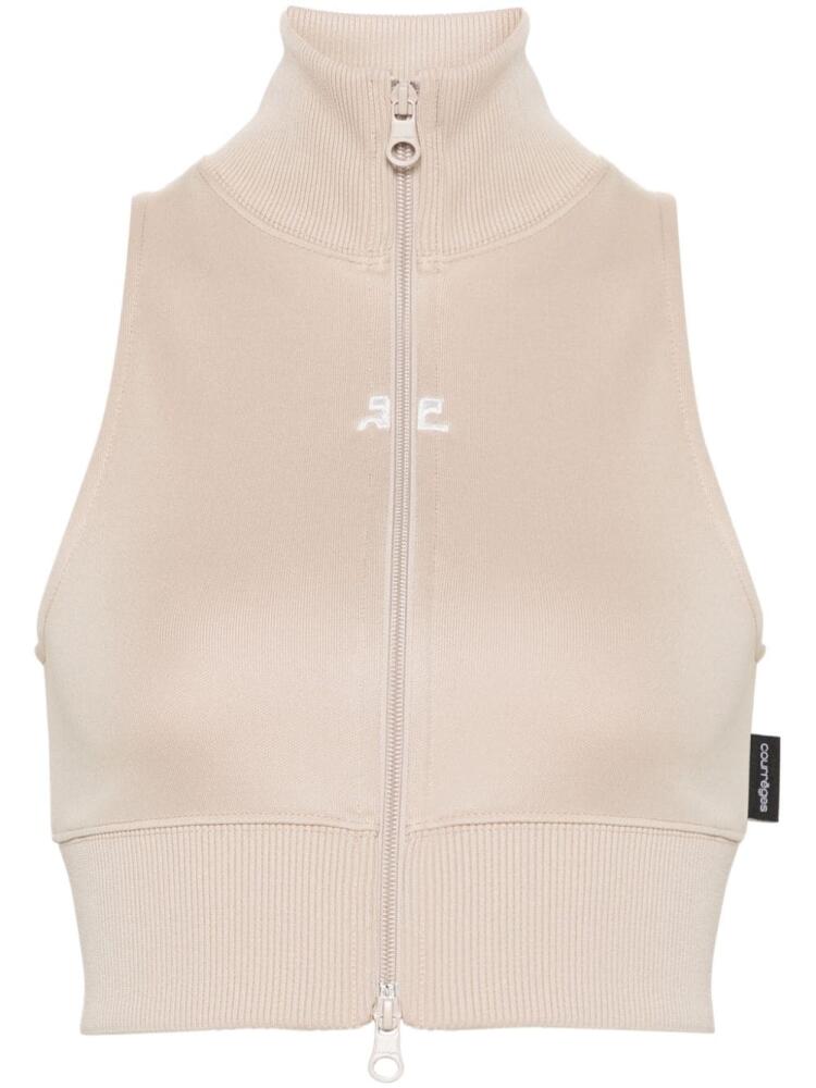 Courrèges jersey cropped vest - Neutrals Cover