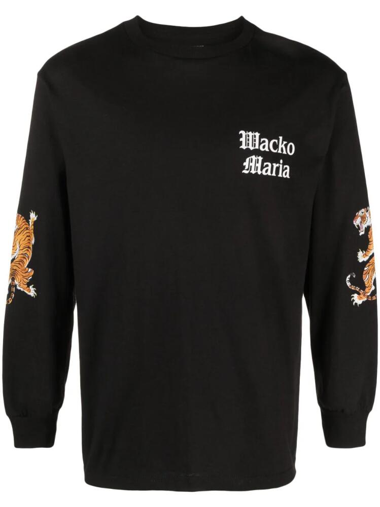 WACKO MARIA logo-print long-sleeved T-shirt - Black Cover