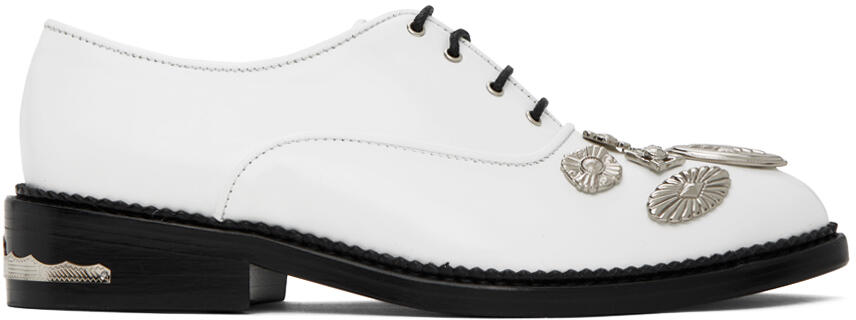 Toga Pulla White Embellished Oxfords Cover