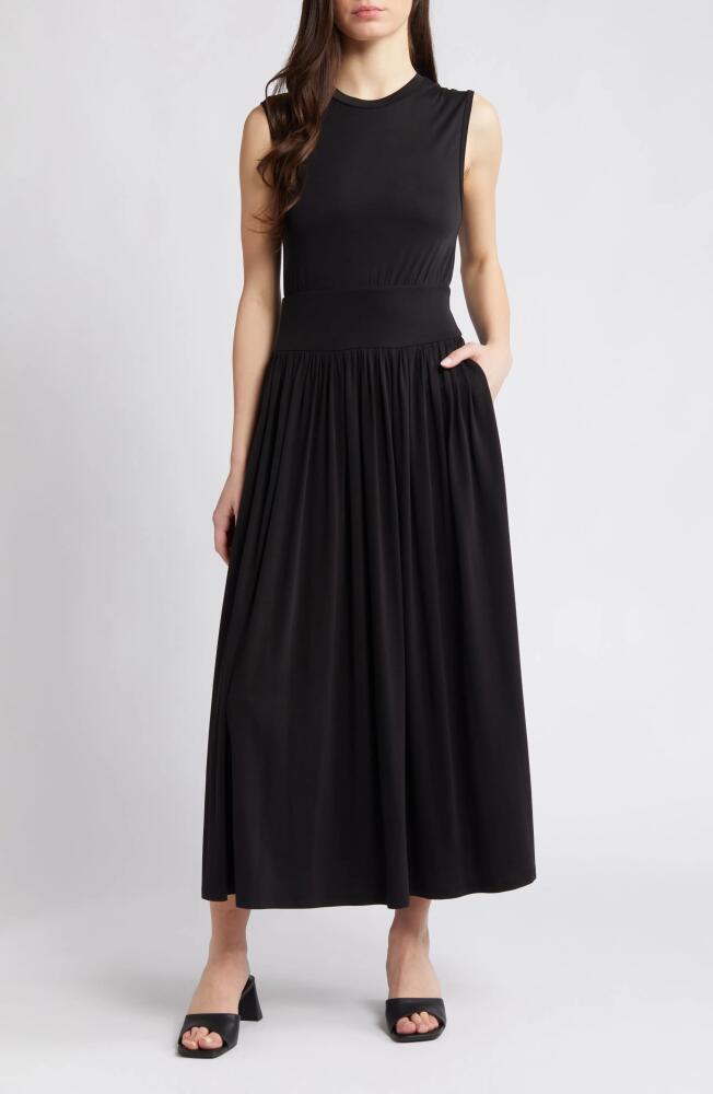 RUE SOPHIE Theia Midi Fit & Flare Dress in Black Cover