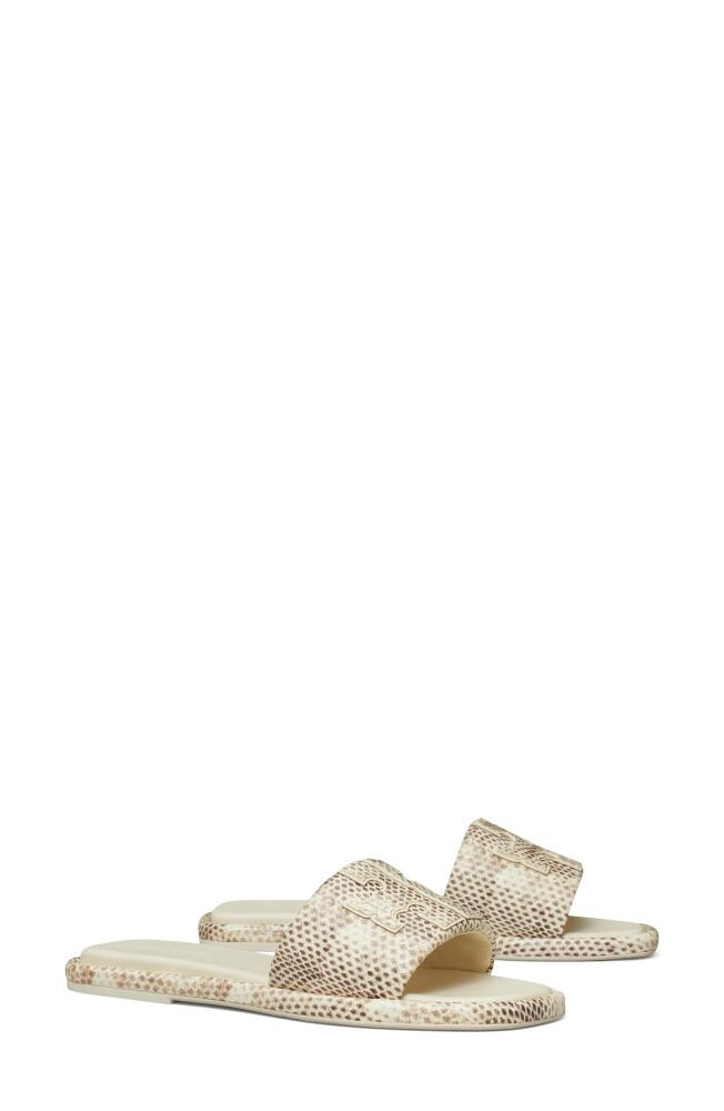 Tory Burch Double-T Leather Sport Slide Sandal in Smoke Golia Cover