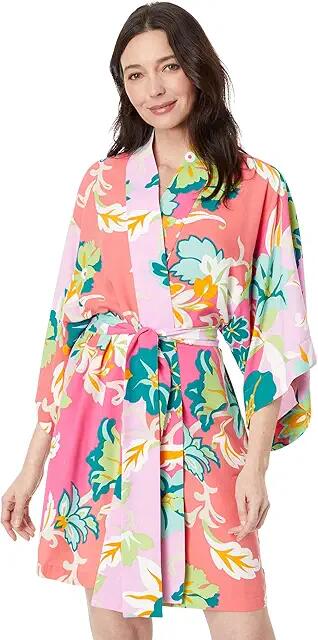 Natori Marbella 36 Wrap (Pink/Green) Women's Robe Cover