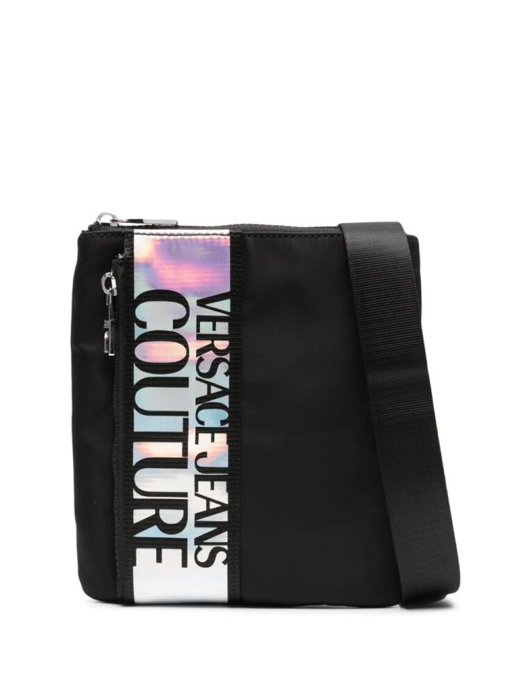 Versace Jeans Couture iridescent-trim padded messenger bag - Black Cover