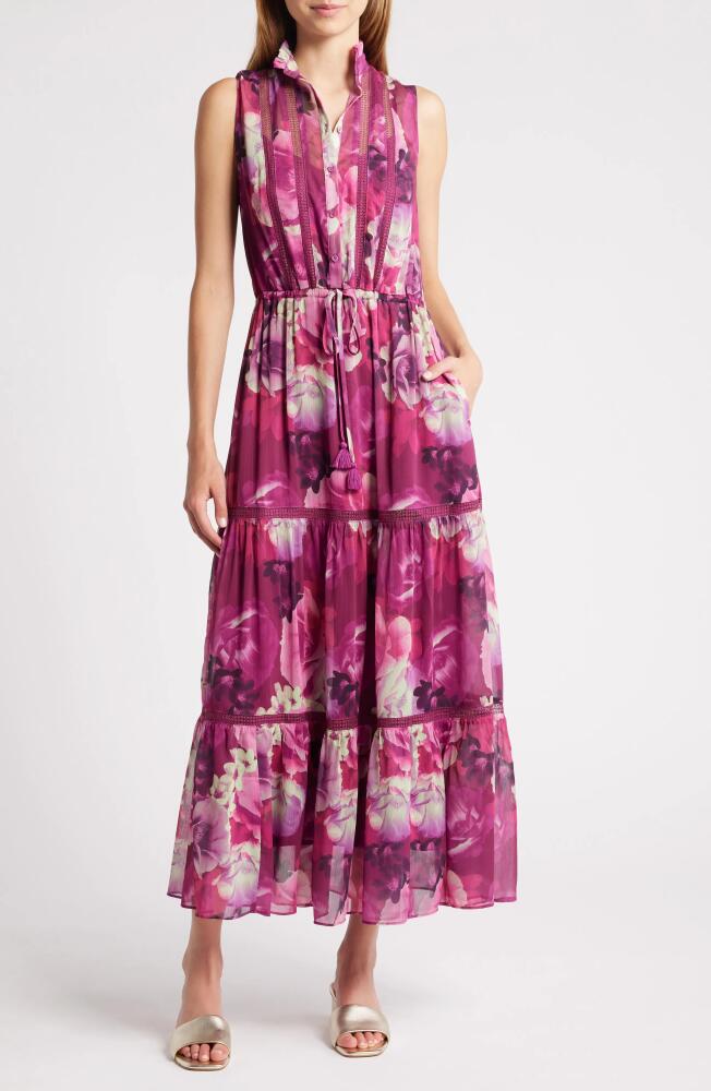 Lost + Wander Flower Power Sleeveless Maxi Dress in Purple Floral Multi Cover